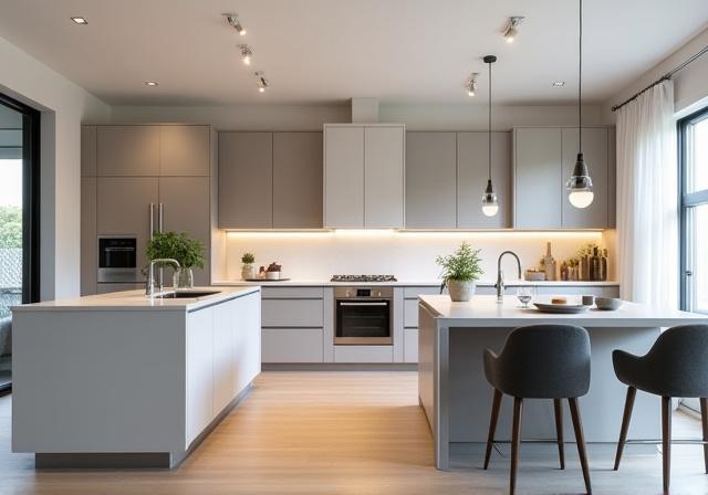 Contemporary kitchen with custom cabinetry
